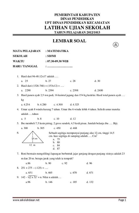 Persiapan Sukses Ujian Sekolah Matematika Kelas 12: Kumpulan Soal dan Pembahasan Lengkap